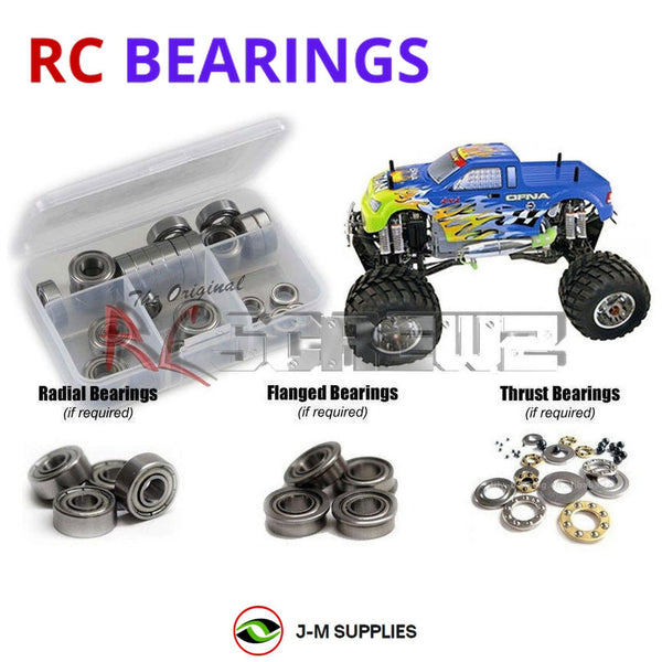 J-M SUPPLIES - RCScrewZ Metal Shielded Bearing Kit ofn025b for Ofna Twin Titan 1/8th #34212 RC Car | RCX - 