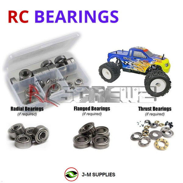 J-M SUPPLIES RC Parts Store - RCScrewZ Metal Shielded Bearing Kit ofn026b for Ofna Pirate MT Sport 1/8 Nitro Monster Truck | SET
