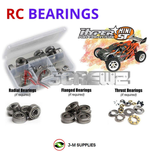 J-M SUPPLIES RC Parts Store - RCScrewZ Metal Shielded Bearing Kit ofn053b for OFNA/HoBao Hyper Mini ST EP (Electric) | SET