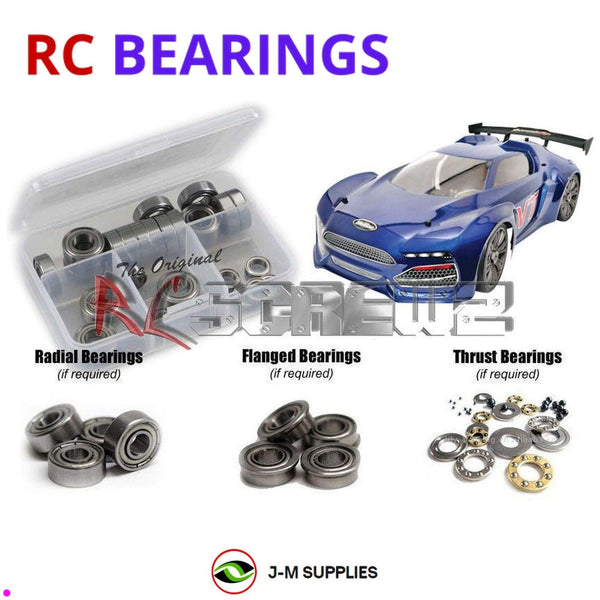 J-M SUPPLIES RC Parts Store - RCScrewZ Metal Shielded Bearing Kit ofn090b for Ofna/HoBao VTE 1/8 Electric GT On-Road | SET