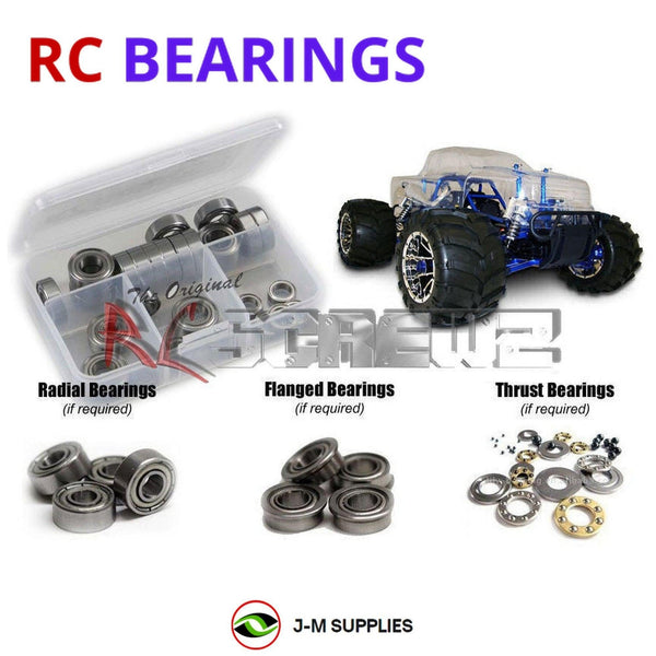 J-M SUPPLIES RC Parts Store - RCScrewZ Metal Shielded Bearing Kit rcr001b for Redcat Racing Rampage MT 1/5 Gas 4WD Monster Truck | SET