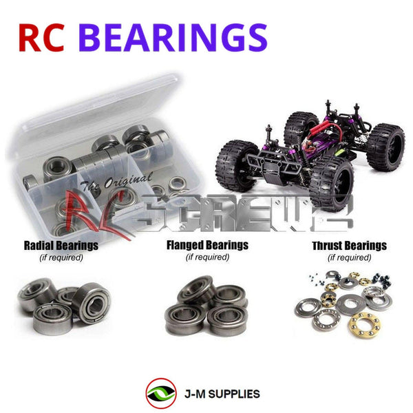 Representative image of an RCScrewZ metal-shielded bearing kit for Redcat Volcano EPX 1/10 Electric 4WD MT (RERVOLCANO); exact bearing sizes and quantities vary by RC model.