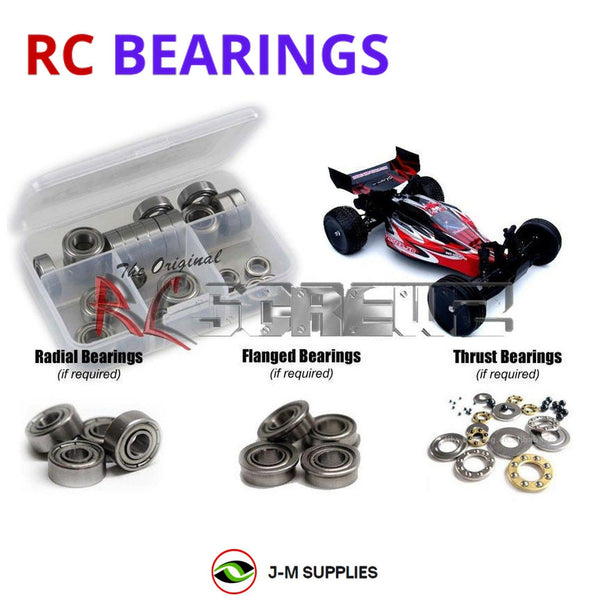 J-M SUPPLIES RC Parts Store - RCScrewZ Metal Shielded Bearing Kit rcr036b for Redcat Racing Twister XB 1/10 Electric 2WD Buggy | SET