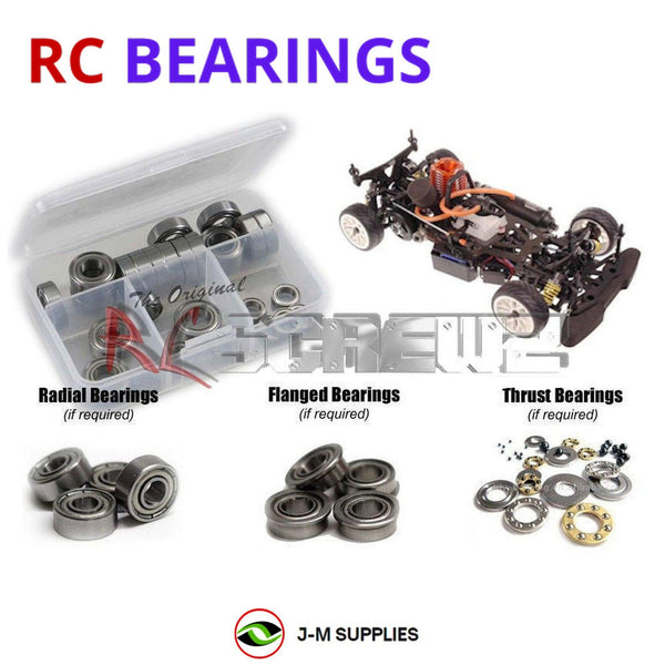 Representative image of an RCScrewZ metal-shielded bearing kit for Serpent 710 1/0th Nitro Touring Car (#802000); exact bearing sizes and quantities vary by RC model.