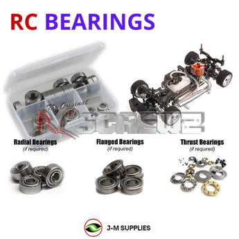 Representative image of an RCScrewZ metal-shielded bearing kit for Serpent 733 1/10 Nitro Touring Car (#804000); exact bearing sizes and quantities vary by RC model.