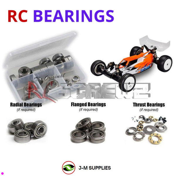 Representative image of an RCScrewZ metal-shielded bearing kit for Serpent SRX2 Gen3 2WD Buggy (#500013); exact bearing sizes and quantities vary by RC model.