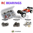Representative image of an RCScrewZ metal-shielded bearing kit for Serpent SRX8e RTR 1/8th #600022; exact bearing sizes and quantities vary by RC model.