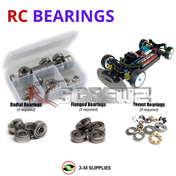 Representative image of an RCScrewZ metal-shielded bearing kit for Tamiya TB-02 1/10 Electric 4WD RC Car (58311); exact bearing sizes and quantities vary by RC model.