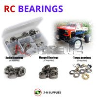 Representative image of an RCScrewZ metal-shielded bearing kit for Tamiya Nissan King Cab 1/10 Electric 2WD Truck (58081); exact bearing sizes and quantities vary by RC model.