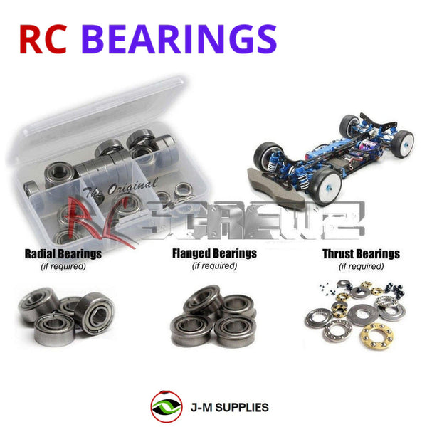 Representative image of an RCScrewZ metal-shielded bearing kit for Tamiya TRF416 1/10 Electric 4WD Touring Car (42106); exact bearing sizes and quantities vary by RC model.