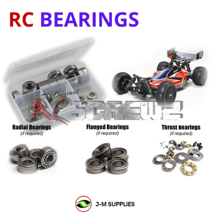 Representative image of an RCScrewZ metal-shielded bearing kit for Tamiya Durga DB01 1/10 Electric 4WD Buggy (58395); exact bearing sizes and quantities vary by RC model.