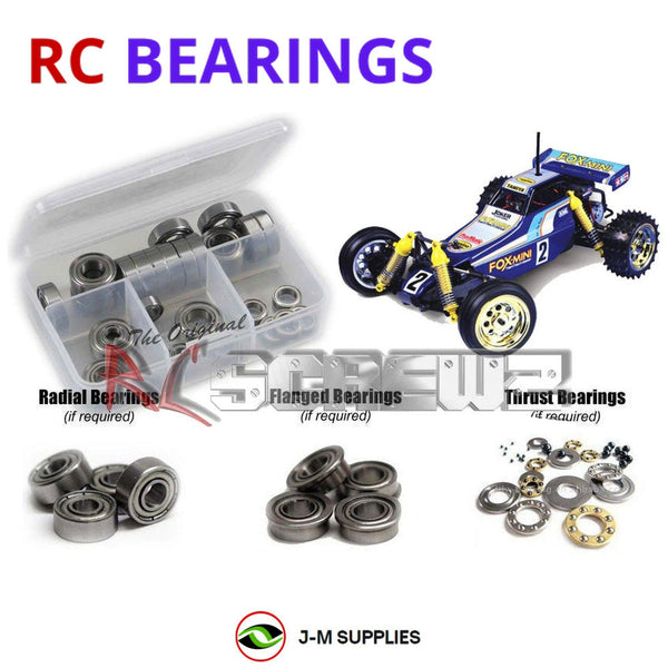Representative image of an RCScrewZ metal-shielded bearing kit for Tamiya TamTech Fox Mini GB-01 1/14 2WD Buggy (56703); exact bearing sizes and quantities vary by RC model.