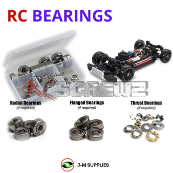 Representative image of an RCScrewZ metal-shielded bearing kit for Tamiya TB-03D Drift Spec 1/10 4WD Drift Car (58420); exact bearing sizes and quantities vary by RC model.