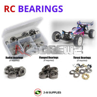 Representative image of an RCScrewZ metal-shielded bearing kit for Tamiya DF-03MS 1/10 Electric 4WD Buggy (49496); exact bearing sizes and quantities vary by RC model.