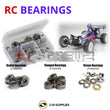 Representative image of an RCScrewZ metal-shielded bearing kit for Tamiya DF-03MS 1/10 Electric 4WD Buggy (49496); exact bearing sizes and quantities vary by RC model.