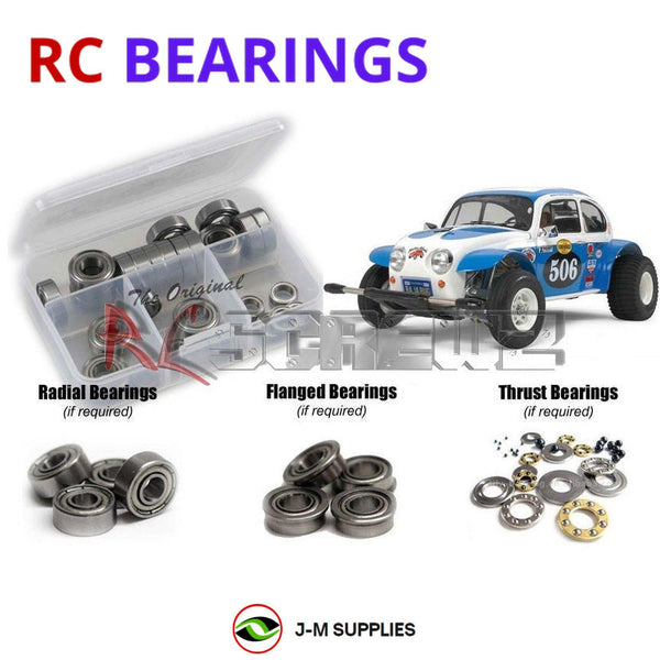 Representative image of an RCScrewZ metal-shielded bearing kit for Tamiya Sand Scorcher 2010 1/10 Electric 2WD Buggy (58452); exact bearing sizes and quantities vary by RC model.