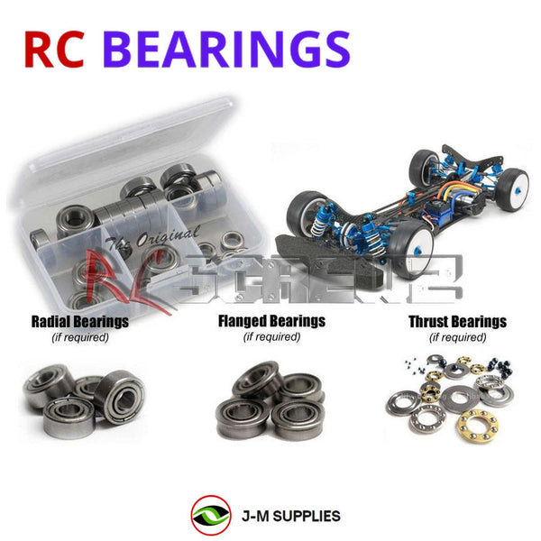Representative image of an RCScrewZ metal-shielded bearing kit for Tamiya TRF417 1/10 Electric 4WD Touring Car (42184); exact bearing sizes and quantities vary by RC model.