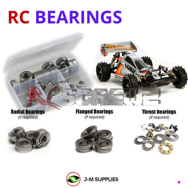 Representative image of an RCScrewZ metal-shielded bearing kit for Tamiya Egress 2013 1/10 Electric 4WD Off-Road Buggy (58583); exact bearing sizes and quantities vary by RC model.