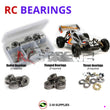 Representative image of an RCScrewZ metal-shielded bearing kit for Tamiya Egress 2013 1/10 Electric 4WD Off-Road Buggy (58583); exact bearing sizes and quantities vary by RC model.