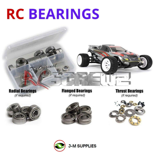 Representative image of an RCScrewZ metal-shielded bearing kit for Tamiya Aqroshot DT-03T 1/10 Electric 2WD Stadium Truck (58610); exact bearing sizes and quantities vary by RC model.