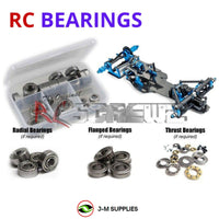 Representative image of an RCScrewZ metal-shielded bearing kit for Tamiya TRF102 1/10 Electric 2WD Formula Racing Car (42289); exact bearing sizes and quantities vary by RC model.
