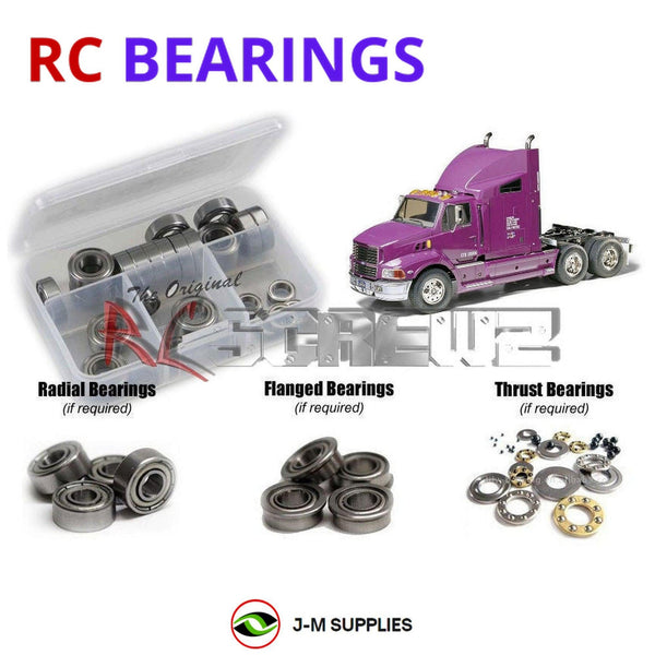 Representative image of an RCScrewZ metal-shielded bearing kit for Tamiya Ford Aeromax 1/14 Electric 6x4 Truck (56309); exact bearing sizes and quantities vary by RC model.