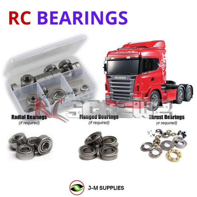 RCScrewZ Metal Shielded Bearing Kit tam198b for Tamiya Scania R620 Highline 1/14 Electric 6x4 Semi Tractor Truck (#56323) | SET