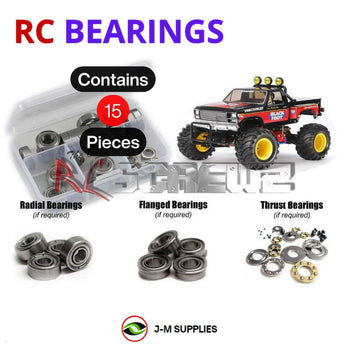 Representative image of an RCScrewZ metal-shielded bearing kit for Tamiya Blackfoot 2016 1/10 Electric 2WD Truck (58633); exact bearing sizes and quantities vary by RC model.