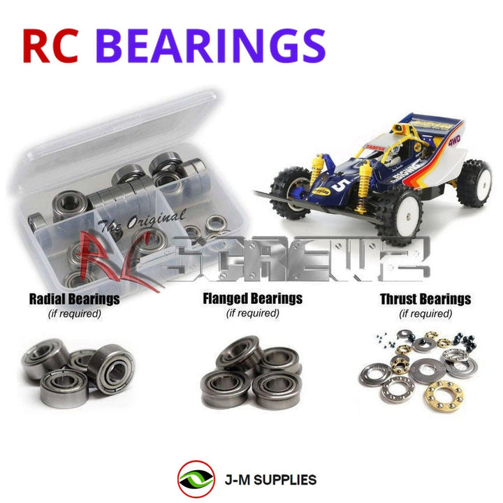 Representative image of an RCScrewZ metal-shielded bearing kit for Tamiya The Bigwig 2017 1/10 Electric 4WD Buggy (47330); exact bearing sizes and quantities vary by RC model.