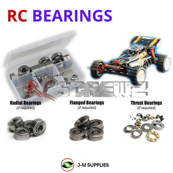 Representative image of an RCScrewZ metal-shielded bearing kit for Tamiya Hotshot II 1/10 Electric 4WD Buggy (58062); exact bearing sizes and quantities vary by RC model.