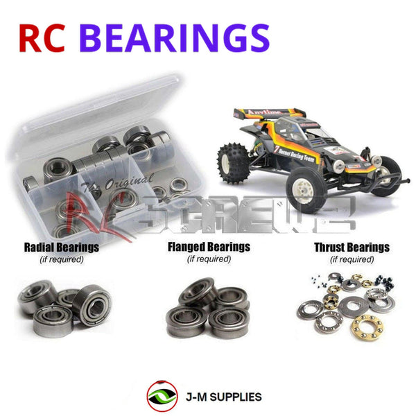 Representative image of an RCScrewZ metal-shielded bearing kit for Tamiya The Hornet 2004 1/10 Electric 2WD Buggy (58336); exact bearing sizes and quantities vary by RC model.