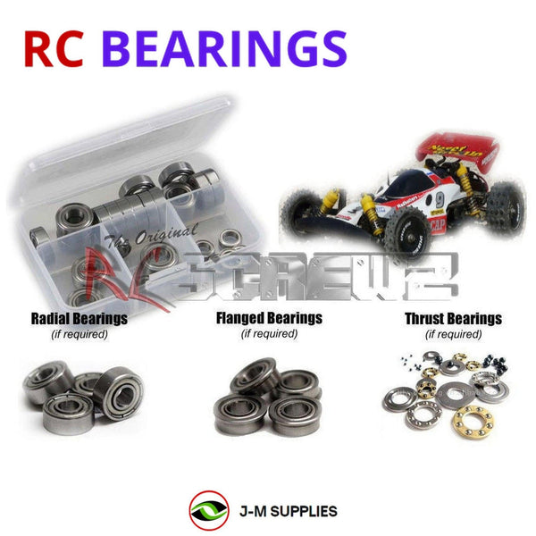 Representative image of an RCScrewZ metal-shielded bearing kit for Tamiya Madcap 1/10 Electric 2WD Off-Road Buggy (58082); exact bearing sizes and quantities vary by RC model.
