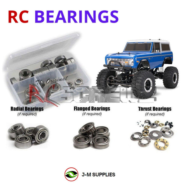 Representative image of an RCScrewZ metal-shielded bearing kit for Tamiya Ford Bronco CR-01 1/10 Electric 4WD Crawler (58436); exact bearing sizes and quantities vary by RC model.