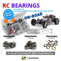 Representative image of an RCScrewZ metal-shielded bearing kit for Tamiya BBX BB-01 1/10 Electric 2WD Buggy (58719); exact bearing sizes and quantities vary by RC model.