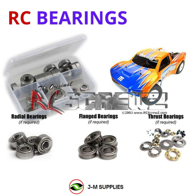 RCScrewZ Metal Shielded Bearing Kit tek002b for Tekno RC SCT410 1/10 Electric 4WD Competition Short Course Truck (#TKR5500) | SET