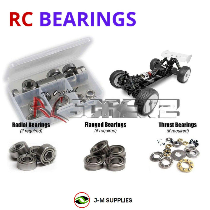 Representative image of an RCScrewZ metal-shielded bearing kit for Tekno EB48SL 1/8 Electric 4WD Buggy (TKR5004); exact bearing sizes and quantities vary by RC model.