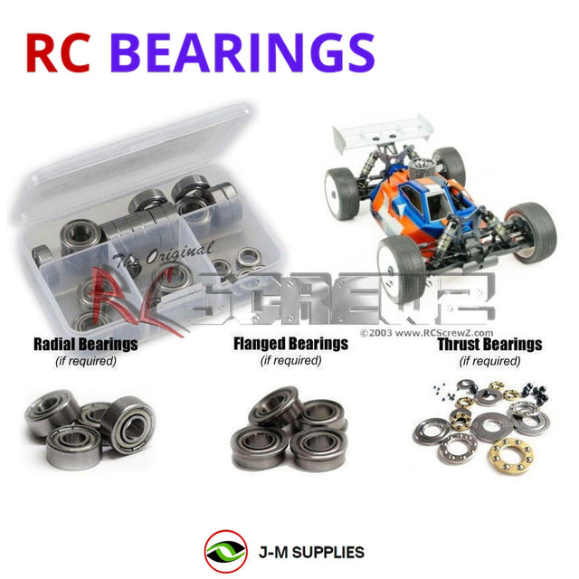 RCScrewZ Metal Shielded Bearing Kit tek020b for Tekno RC NB48 2.0 1/8 Nitro 4WD Competition Buggy (#TKR9300) | SET