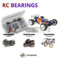 Representative image of an RCScrewZ metal-shielded bearing kit for Tekno ET48 2.0 1/8 Electric 4WD Truggy (TKR9600); exact bearing sizes and quantities vary by RC model.