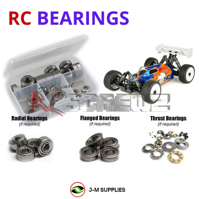 RCScrewZ Metal Shielded Bearing Kit tek024b for Tekno RC EB48 2.1 1/8 Electric 4WD Competition Buggy (#TKR9003) | SET