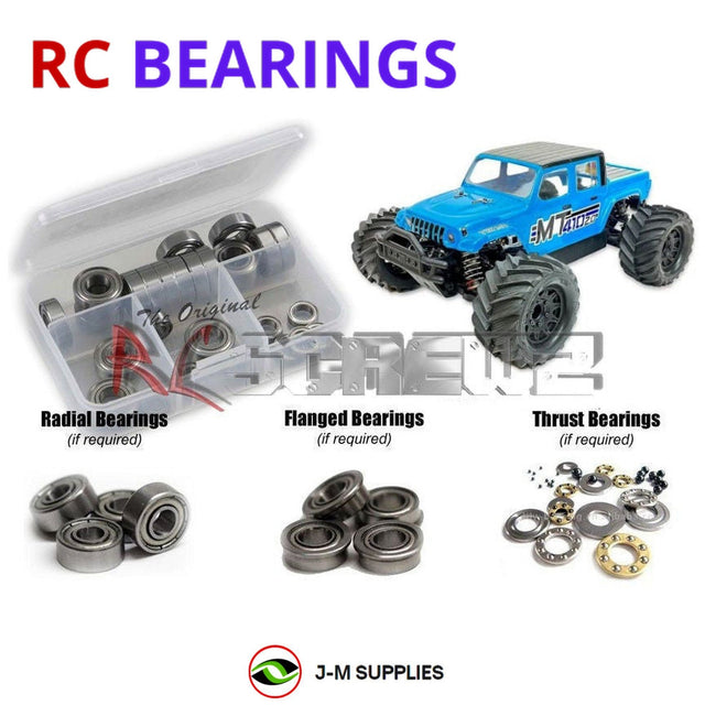 RCScrewZ Metal Shielded Bearing Kit tek027b for Tekno RC MT410 2.0 1/10 Electric 4WD Pro Monster Truck (#TKR9501) | SET