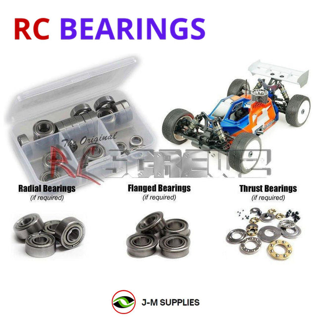 RCScrewZ Metal Shielded Bearing Kit tek028b for Tekno RC NB48 2.1 1/8 Nitro 4WD Competition Buggy (#TKR9301) | SET