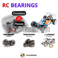 Representative image of an RCScrewZ metal-shielded bearing kit for Tekno NB48 2.2 1/8 Nitro 4WD Buggy (TKR9305); exact bearing sizes and quantities vary by RC model.
