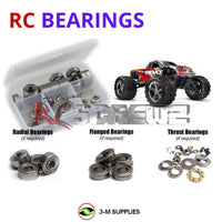Representative image of an RCScrewZ metal-shielded bearing kit for Traxxas Revo 2.5 RTR 1/10 Nitro 4WD MT (5310); exact bearing sizes and quantities vary by RC model.