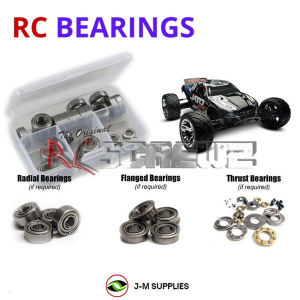 Representative image of an RCScrewZ metal-shielded bearing kit for Traxxas Jato 3.3 1/10 Nitro 2WD Stadium Truck (5507); exact bearing sizes and quantities vary by RC model.