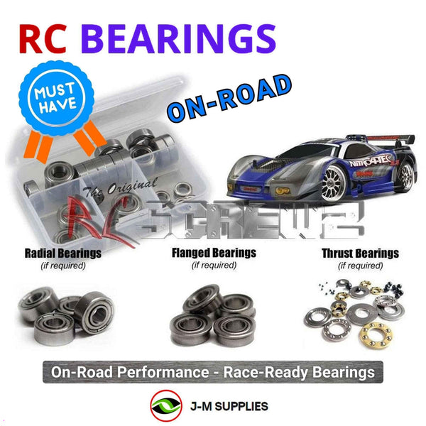 Representative image of an RCScrewZ metal-shielded bearing kit for Traxxas Nitro 4-Tec 3.3 1/10 Nitro 4WD Touring Car (4809); exact bearing sizes and quantities vary by RC model.