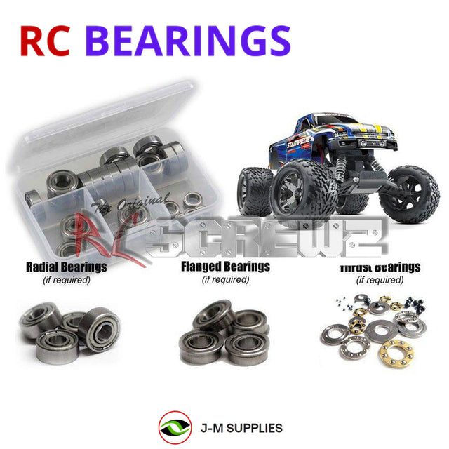 RCScrewZ Metal Shielded Bearing Kit tra024b for Traxxas Stampede VXL 1/10 Electric 2WD/4WD Monster Truck (3607, 6708) | SET