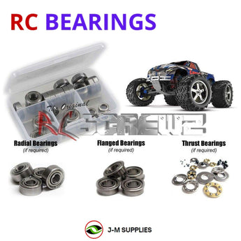 Representative image of an RCScrewZ metal-shielded bearing kit for Traxxas T-Maxx 3.3 1/10 Nitro 4WD Monster Truck (4908); exact bearing sizes and quantities vary by RC model.