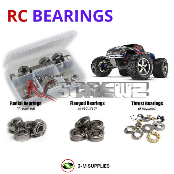 Representative image of an RCScrewZ metal-shielded bearing kit for Traxxas T-Maxx 3.3 1/10 Nitro 4WD Monster Truck (4908); exact bearing sizes and quantities vary by RC model.