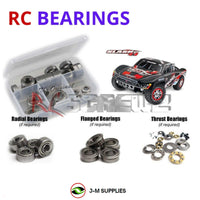 Representative image of an RCScrewZ metal-shielded bearing kit for Traxxas Slash 4X4 1/10 Electric 4WD SCT (68086); exact bearing sizes and quantities vary by RC model.