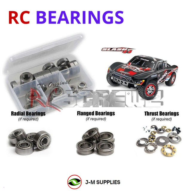 RCScrewZ Metal Shielded Bearing Kit tra039b for Traxxas Slash 4X4 1/10 Electric 4WD Short Course Truck (68086) | SET